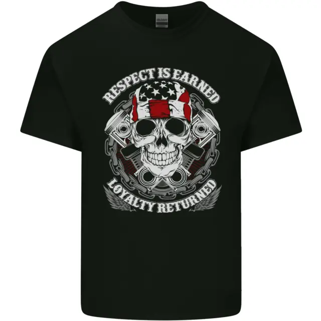 T-shirt top da uomo in cotone da moto Respect Earned moto biker
