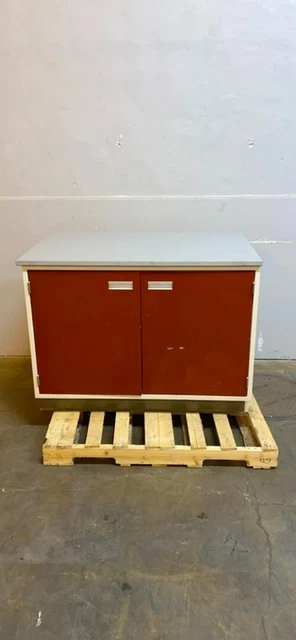 4' Recessed 2 Door Casework w/ Countertop Kewaunee Red