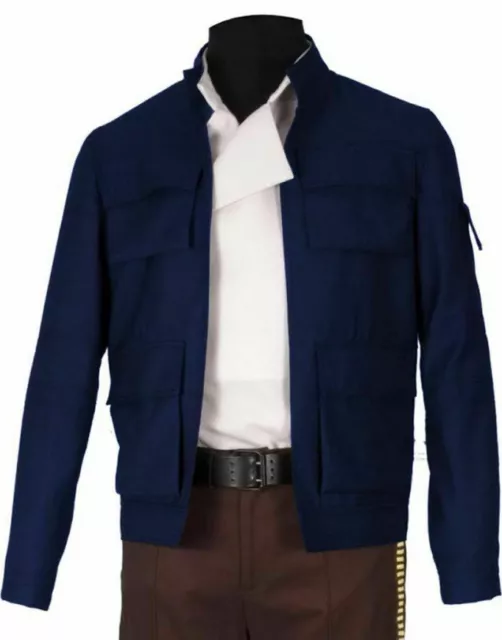 Han Solo Star Wars Empire Strikes Black Harrison Ford Blue Jacket Free Shipping