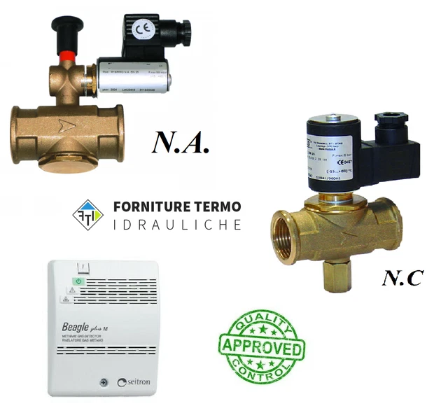 Elettrovalvola 220V Gas, Gpl, Metano Normalmente Chiusa/Aperta Rilevatore Fughe