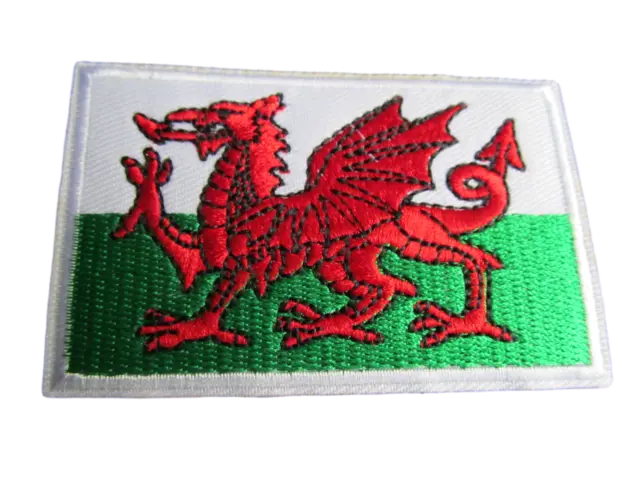 Wales National Patriotic Red Dragon St.David Flag Sew Iron on Embroidered Patch