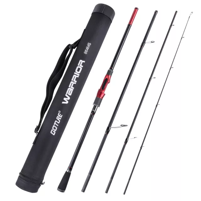 Goture Spinning Casting Fishing Rod Carbon Fiber 4 Sections Travel Rod Saltwater