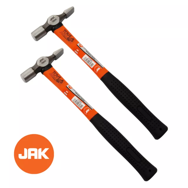 2 X JAK 4oz Cross Pein Hammer Fibreglass Handle Small Light Pin Tack Nails Clip