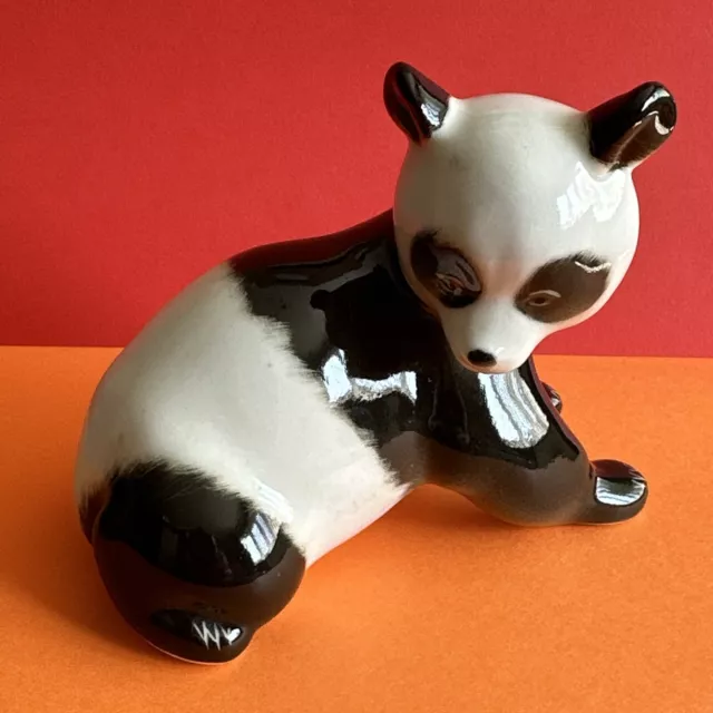 **Lomonosov Ceramic Panda Ornament Figurine Ussr/Russia Date Unknown**