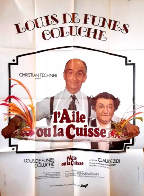 MF1 Affiche cinema Poster 120x160 L AILE OU LA CUISSE DE FUNES COLUCHE ORIGINALE