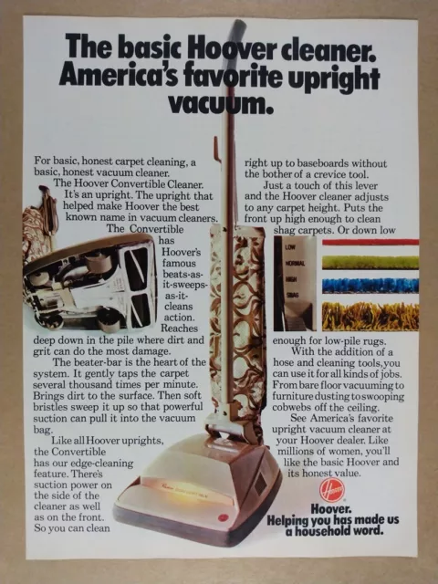 1973 Hoover Convertible Upright Vacuum Cleaner vintage print Ad