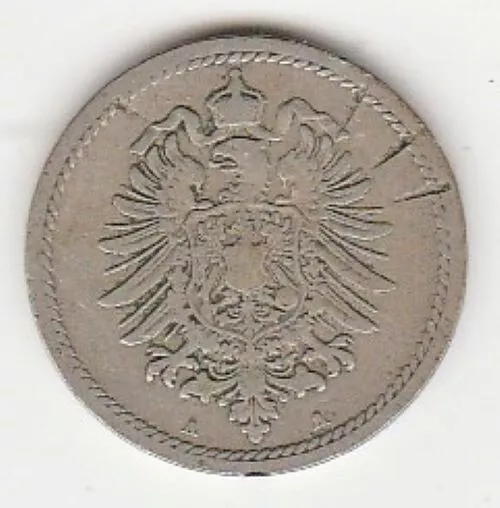 1889-A | Germany | 5 pfennig | Weimar Republic| Large Shield | KM# 3 | Ext. Fine