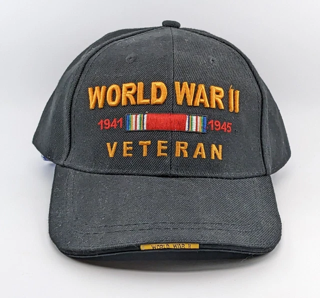 VINTAGE MILITARY HAT World War Ii 1947 1945 Veteran Mens Cap Snap Back