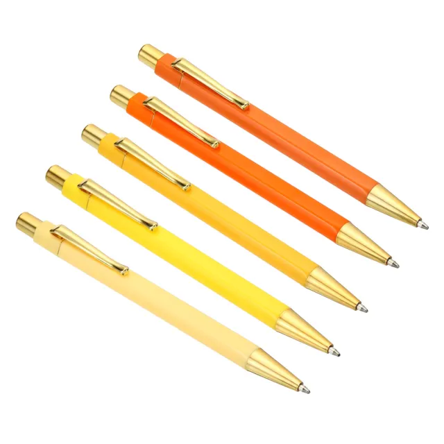 1Set 137mm Black Ink Medium Point 1mm Ball Pens, Yellow/Orange
