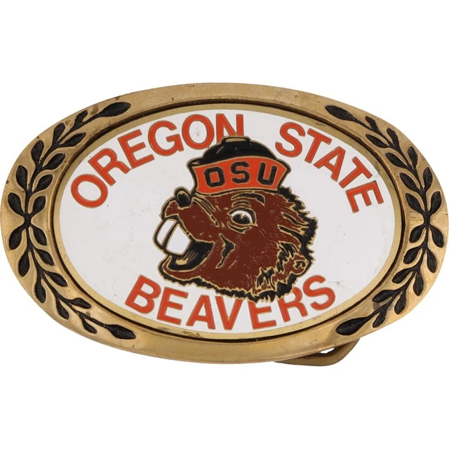 Ottone University Oregon State Castori Osu College Calcio NOS Vtg Cintura Fibbia