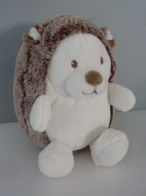 D66. DOUDOU PELUCHE TEX BABY HERISSON BEIGE MARRON BLANC CHINE 16cm - ETAT NEUF*