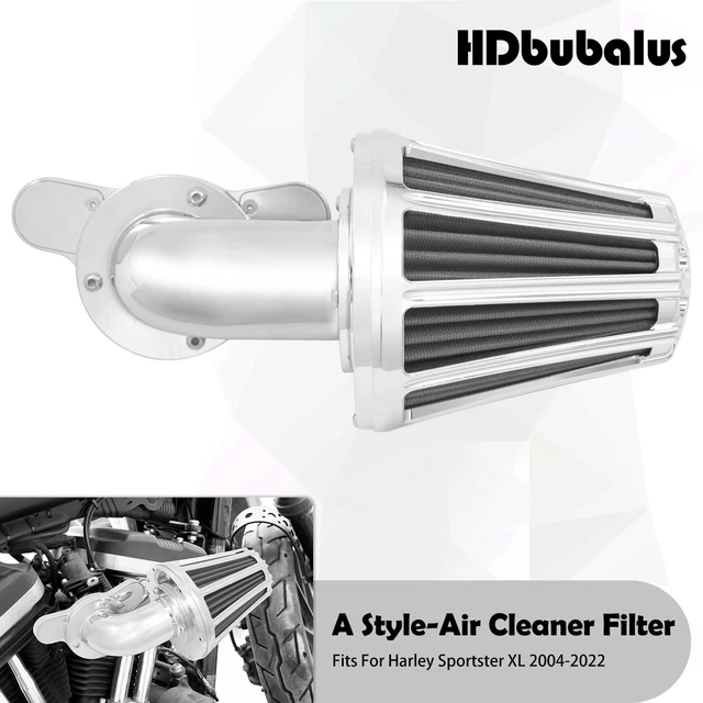 Chrome Sucker Air Cleaner Kit Fit For Harley Sportster Iron 883 1200 2004-2022