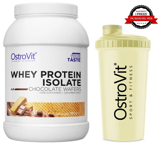 100% Proteine siero di latte isolate zero 700 Gr OstroVit whey v.b. 104 + SHAKER