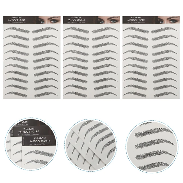 6 Hojas Pegatinas Cejas Mujeres Imitación Eco Cejas Impermeables Pegatinas Cabello