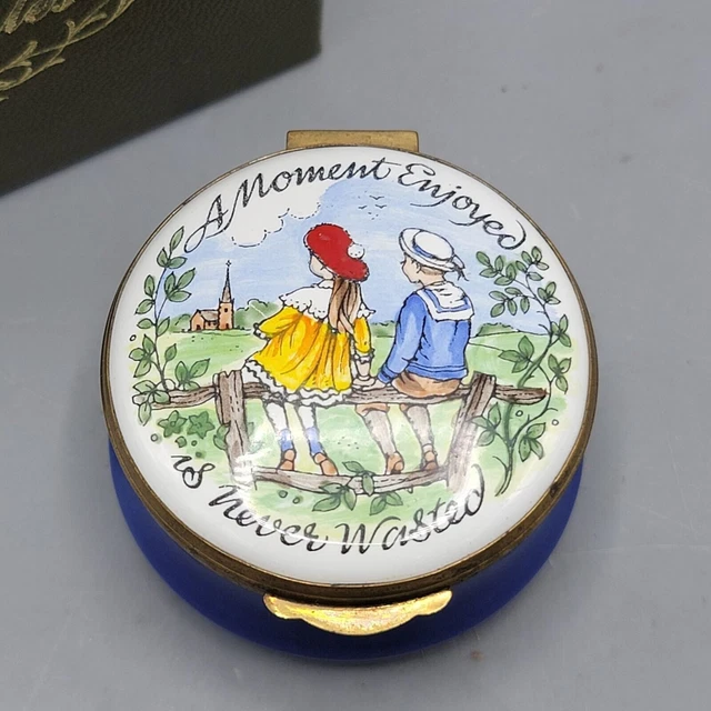 Crummles & Co England Enamel Box - A Moment Enjoyed Is Never Wasted Crummles & Co England Enamel Box - A Moment Enjoyed Is Never Wasted