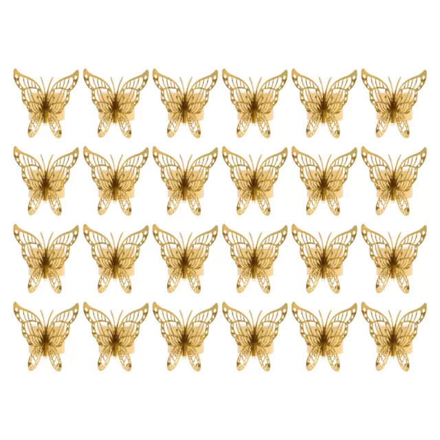 50 Pcs Papierserviettenhalter Butterfly-Serviettenschnalle Festliche Für Party