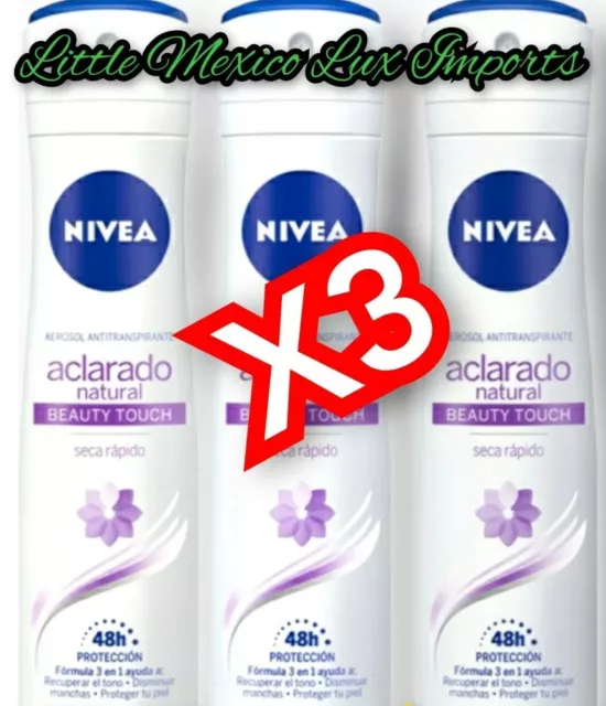 Paquete de 3 desodorantes táctiles Nivea Aclarado belleza natural 48H 150ml cada uno