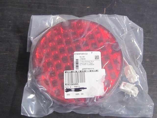 4067251C2 International 7" Led School Bus Red Warning Light =3784739C1