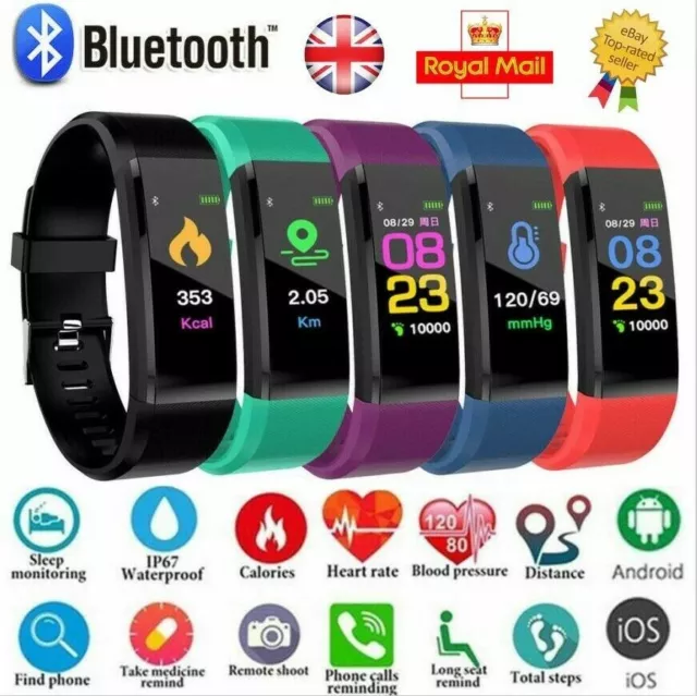 Cinturino Orologio Smart Bluetooth Sport Attività Fitness Tracker per Bambini Android iOS