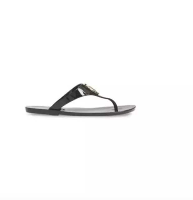 New Michael Kors Lillie Jelly Thong Sandals Flip Flops Size 8 Black 3