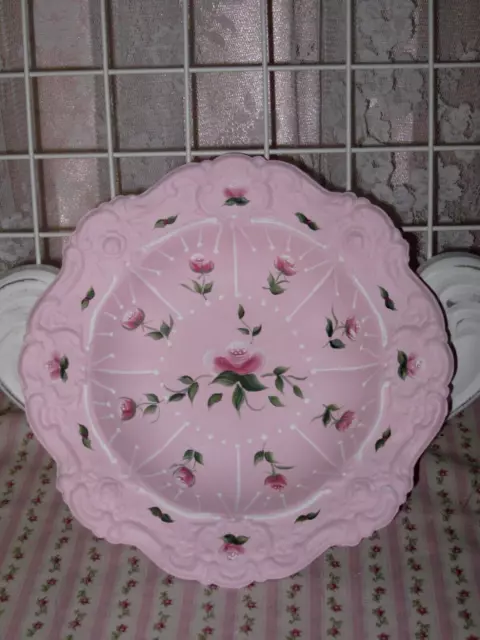 shabby 2 cottage chic vintage hand painted pink roses ornate trinket dish