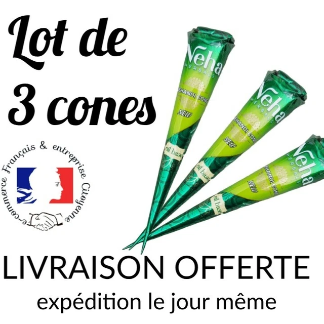 Lot De 3 Cônes De Henné Noir Golecha - Pour Tatouages Temporaires, Style Oriental