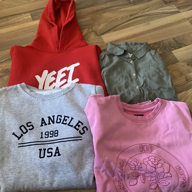 Girls Clothes Bundle - Long Sleeve Top , Sweatshirt,  Hoodie & Shirt. Age 12-13