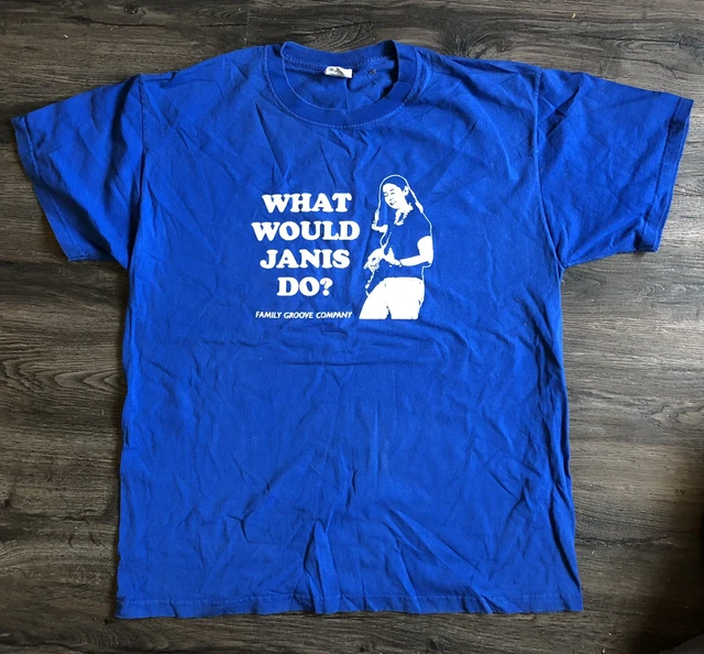 VINTAGE JANIS JOPLIN/FAMILY GROOVE T-SHIRT - SIZE LARGE - "What Would Janis Do?"