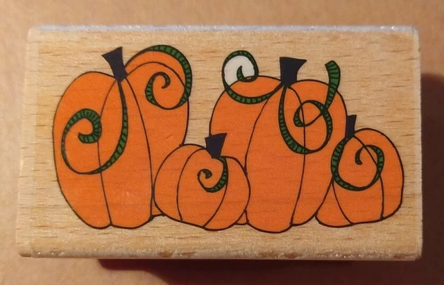 Pumpkins - Halloween or Thanksgiving Pumpkins - Mounted Rubber Stamp