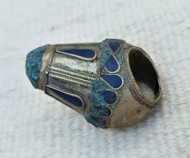 Very Rare Genuine Ancient Viking Color Silver Huge Ring Artifact Authentic