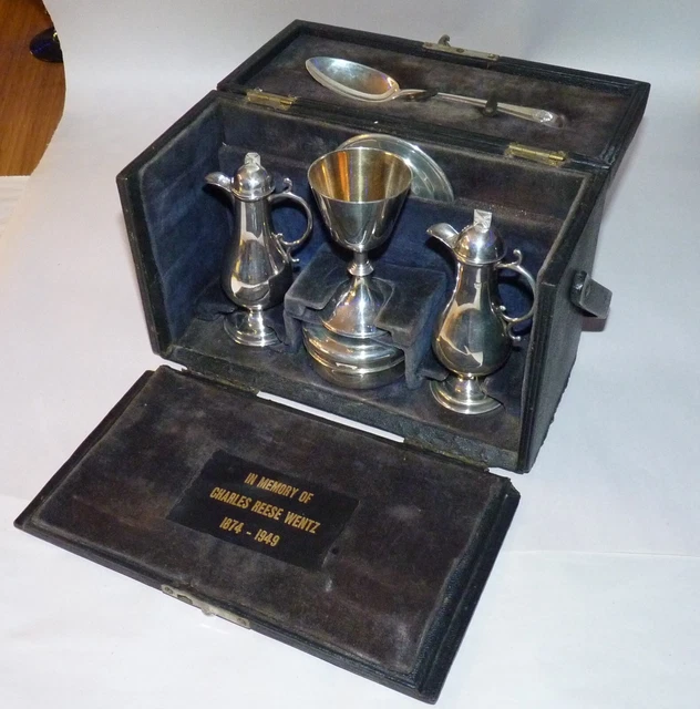 Antique Gorham Traveling Communion Or last Rites Set, Sterling Silver, Complete.