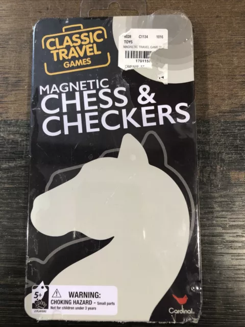 Cardinal Magnetic Chess & Checkers Classic Travel Games in Tin