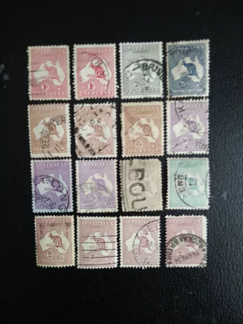 AUSTRALIA, Selection Used Roos, Some duplication, 16 stamps.