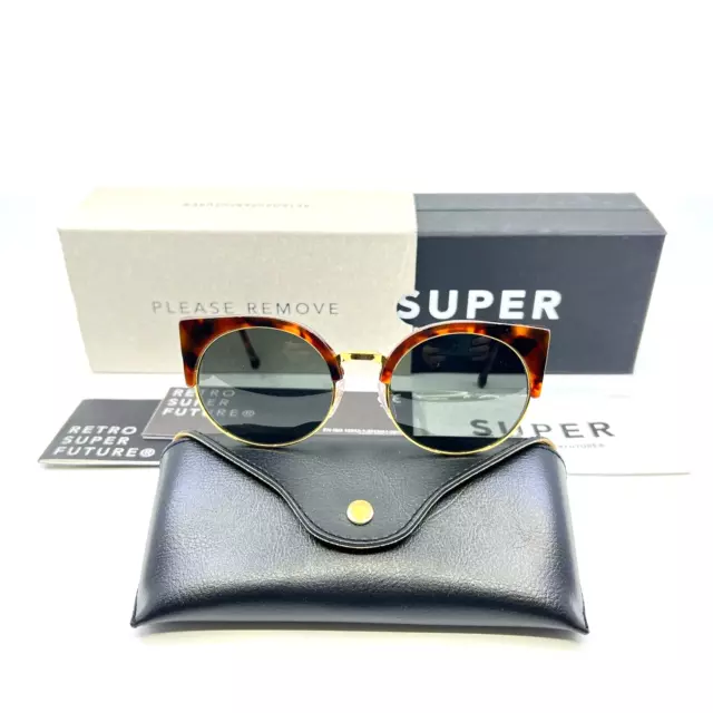 Retrosuperfuture 337/R llaria Classic Havana Brown Gold Sunglasses Gray lens