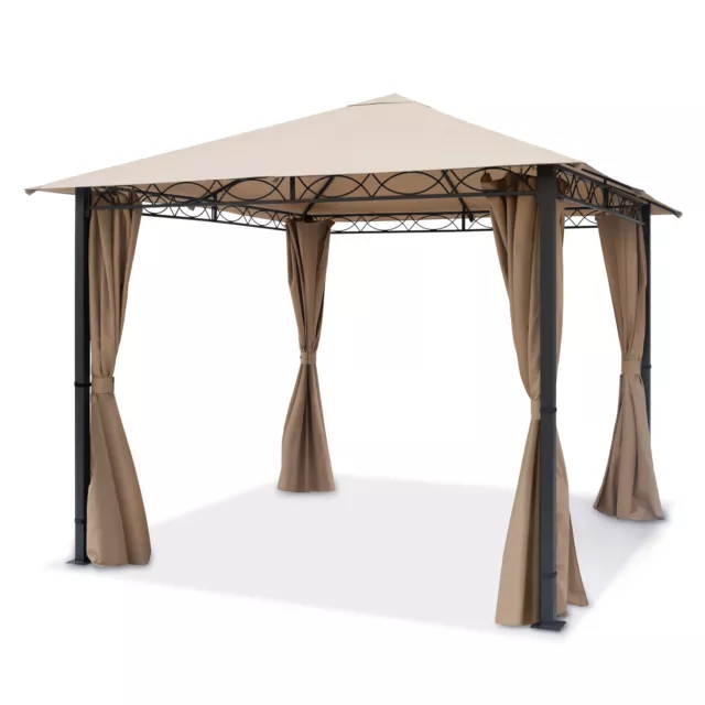 Gartenpavillon 3x3m Pavillon Gartenzelt 4 Seitenteile Pavillion Metall Partyzelt