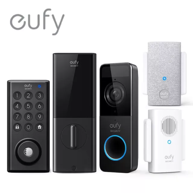 eufy Security Smart Door Lock 1080P Wireless Video Doorbell w/Wi-Fi Bridge Chime