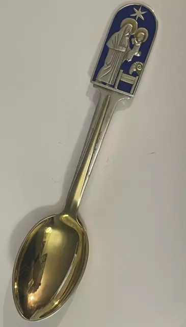 Danish Gilded Sterling Christmas Spoon Jul 1934 - A. MICHELSEN 6.3” 48 gr 🌺🌺