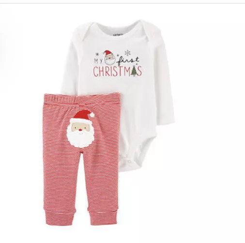 Carters Baby Girl First Christmas 2 piece oufit set 24 Month NWT Holiday 2 PC