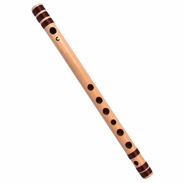 Flöten C Natural Medium Rechte Hand 8 Loch Bansuri Größe 48 cm Für Anfänger...