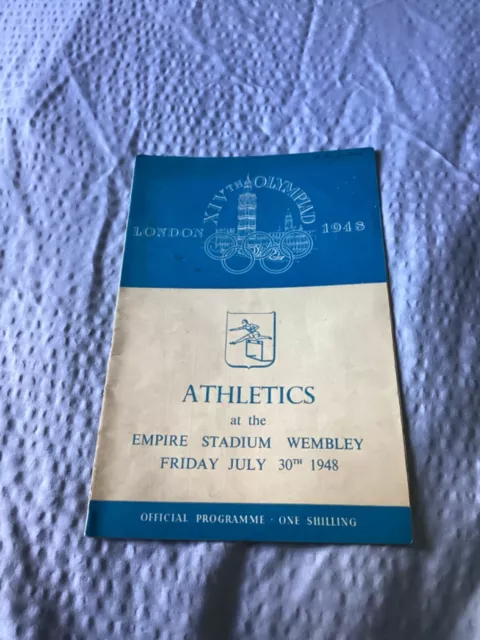 OLYMPIC GAMES LONDON 1948 - Official programme for Athletics dated 30th July