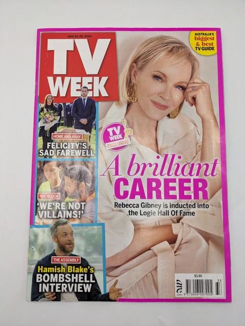 Tv Week Magazine TV WEEK MAGAZINE 2024 August 24-30 Rebecca Gibney, Hamish Blake, Pot Of ...