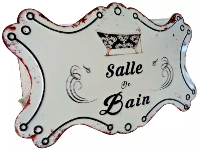 Shabby Blechschild Salle De Bain Alte Wanne Retro Antik Look 38x60 cm Nr.129 NEU