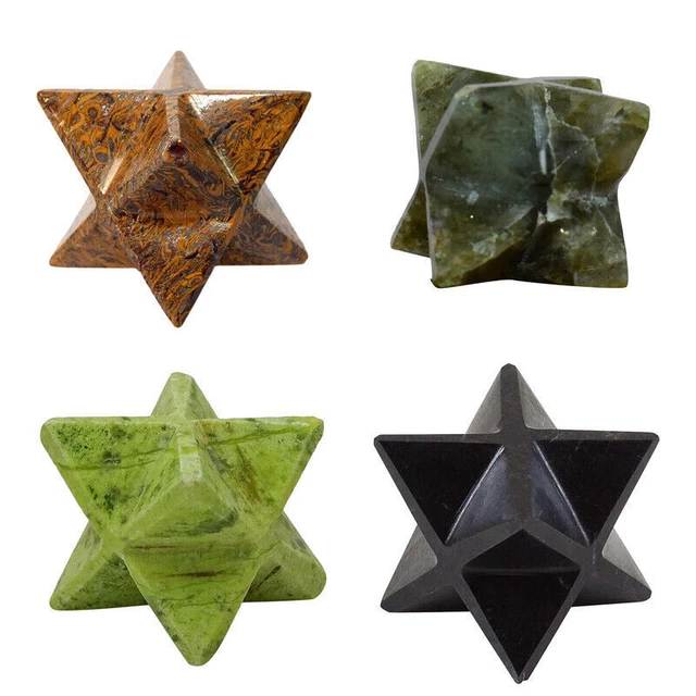 Natural Merkaba Star Gemstone Crystal Healing Reiki Sacred Geometry Chakra Stone