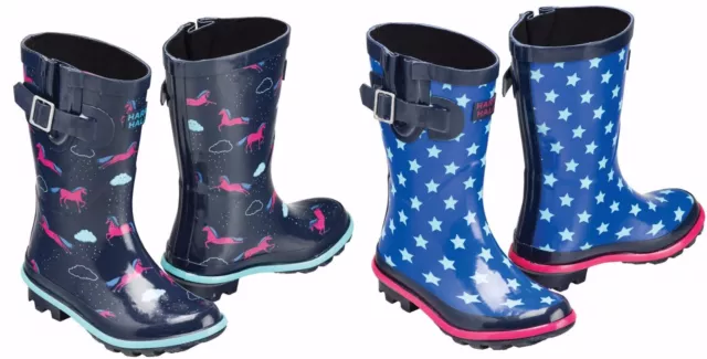 Harry Hall Hale Junior Wellington Boots Childrens, Child's, Horse or Star Design