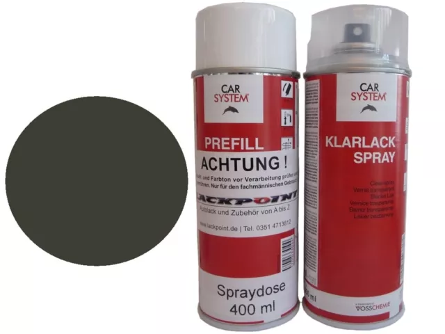 Spray Kit Chaque 400ml Basislack Ral 6015 Olive + 1K Vernis Transparent Voiture