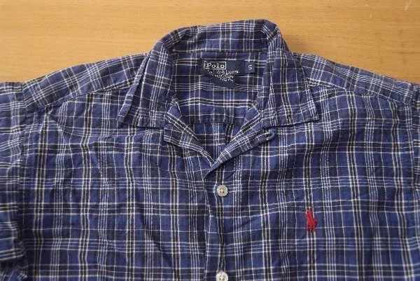 Camicia Q350 Ralph Lauren taglia S a quadretti viola bianco blu - bambini ragazzi maniche corte