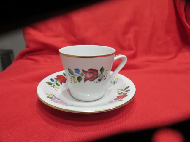 Kalocsa Handpainted Porcelain  Coffee Cup & Saucer # 63
