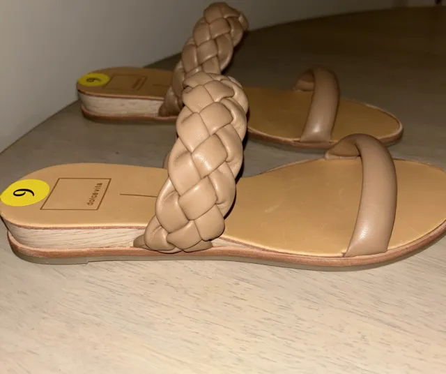 Dolce Vita Sandals Flats Womens Size 9- Cafe Stella Tan Braided Slip On