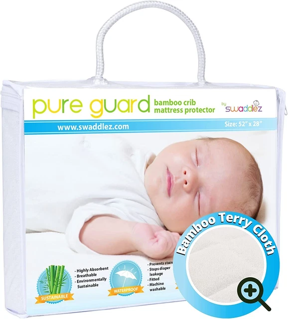 Waterproof Crib Mattress Protector Breathable Bamboo Fitted Machine Wash
