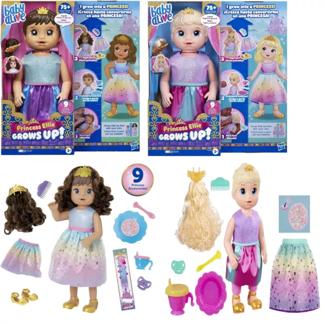 Baby Alive Princess Ellie Grows Up Doll 18-Inch Growing Talking Baby Doll Play